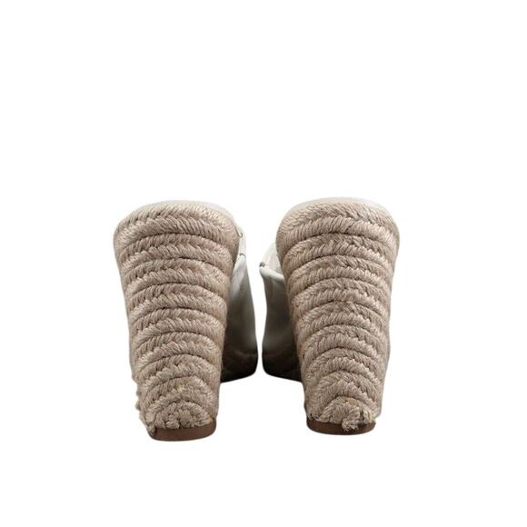 Steve Madden Shoes Womens 8.5 Sandals Wedge Slide Espadrille Leather White Urge - Picture 5 of 15